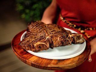 Steak on Serving Plate